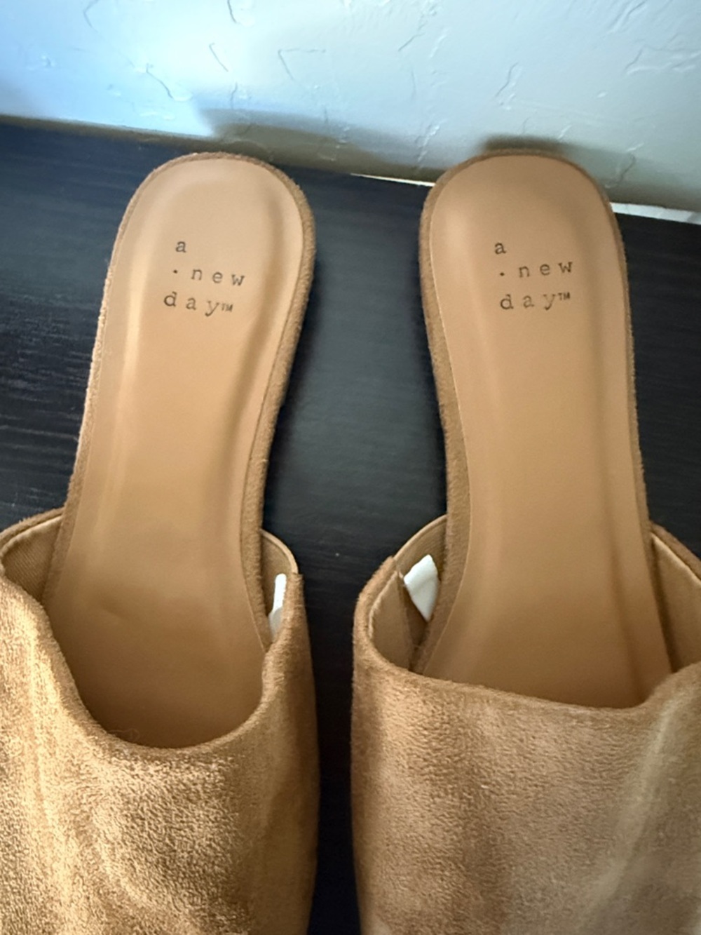 A New Day | Women’s Suede Backless Mules | Tan | Size 9 - Picture 2 of 7